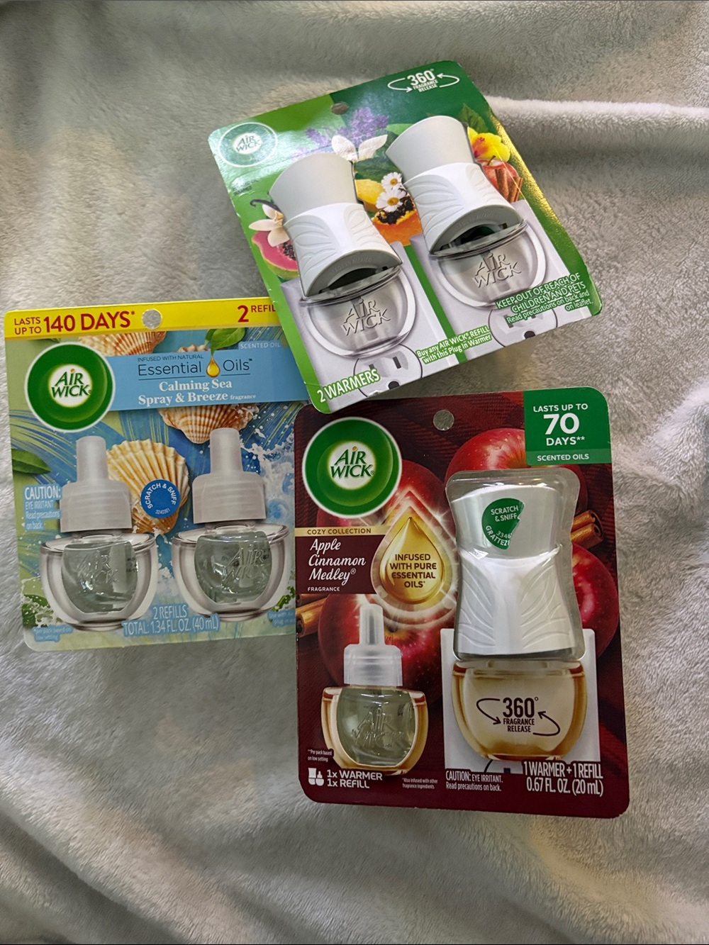 Air Wick Plug-In Fragrance Warmers with Calming Sea Refills - White